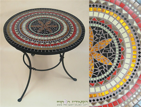 שולחן פסיפס זכוכית