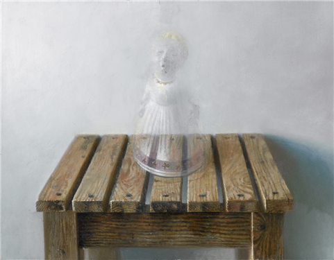 האחרונה, שמן על בד מוצמד לעץ, 45 על 60, 2011.